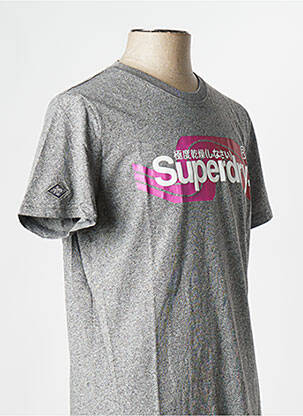 T-shirt gris SUPERDRY homme