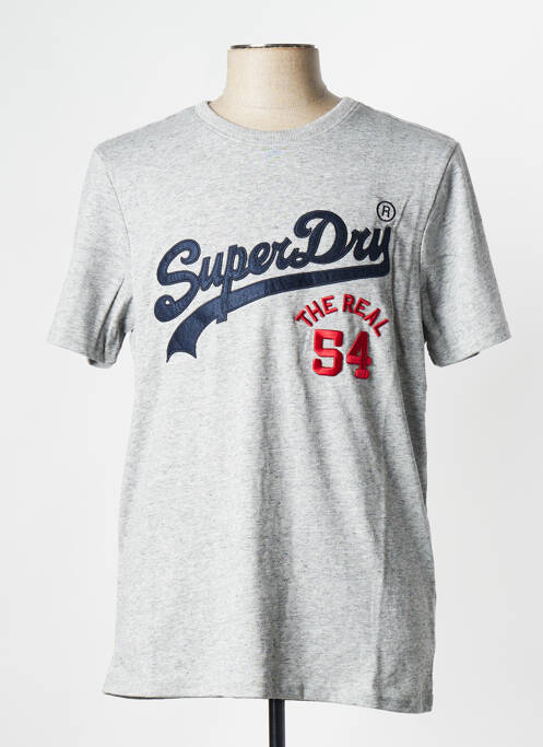 T-shirt gris SUPERDRY pour homme