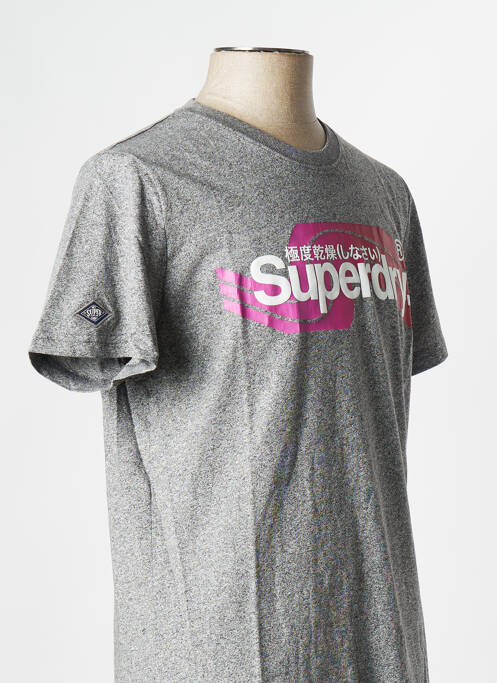 T-shirt gris SUPERDRY pour homme