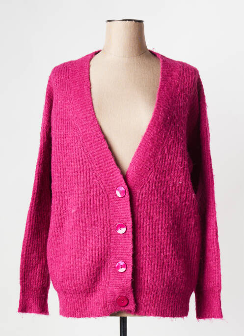 Gilet manches longues violet GRACE & MILA pour femme