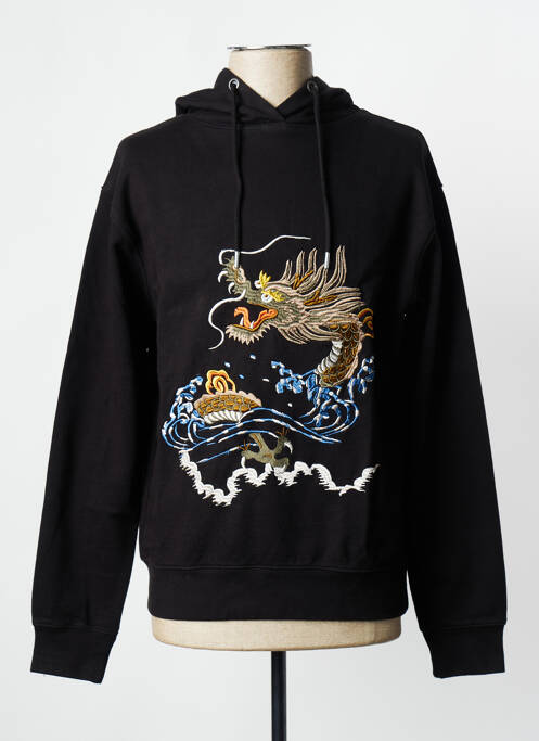 Sweat-shirt à capuche noir ROSE GARDEN pour femme