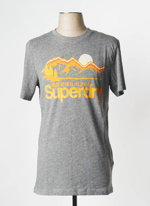 T-shirt gris SUPERDRY pour homme