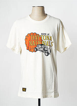 T-shirt blanc casse DAYTONA homme