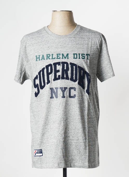 T-shirt gris SUPERDRY pour homme