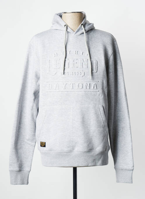 Sweat-shirt à capuche gris clair DAYTONA pour homme
