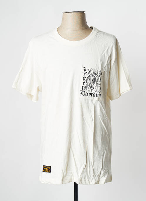 T-shirt blanc casse DAYTONA pour homme