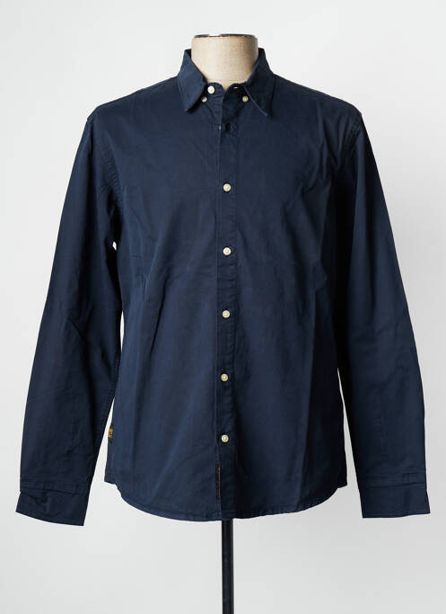 Chemise manches longues bleu marine DAYTONA pour homme