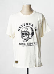 T-shirt blanc casse DAYTONA pour homme seconde vue