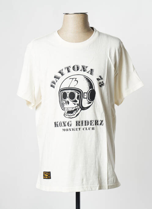 T-shirt blanc casse DAYTONA pour homme