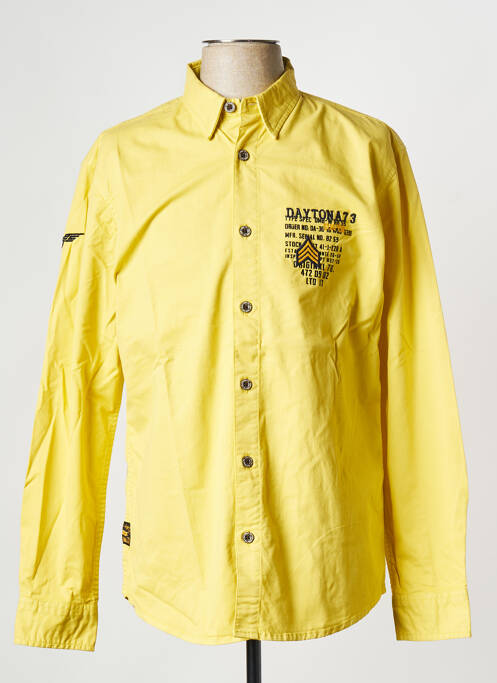 Chemise manches longues jaune DAYTONA pour homme