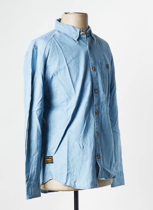 Chemise manches longues bleu DAYTONA pour homme