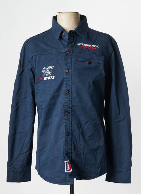 Chemise manches longues bleu marine DAYTONA pour homme