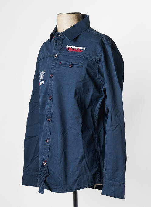 Chemise manches longues bleu marine DAYTONA pour homme