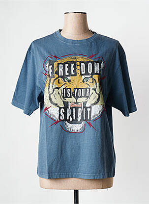 T-shirt bleu ROSE GARDEN pour femme