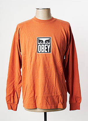 T-shirt orange OBEY pour homme