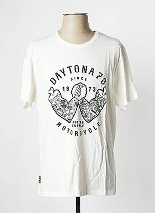 T-shirt blanc casse DAYTONA homme