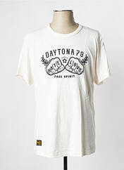 T-shirt blanc casse DAYTONA pour homme seconde vue