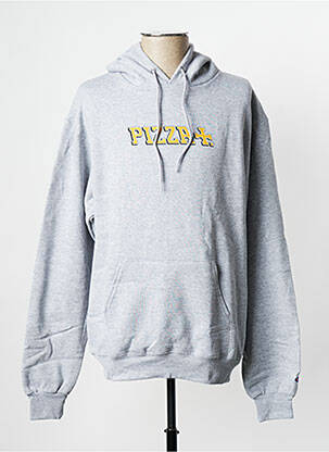 Sweat-shirt gris PIZZA SKATEBOARD pour homme