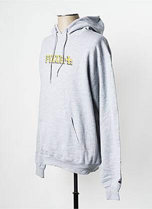 Sweat-shirt gris PIZZA SKATEBOARD homme