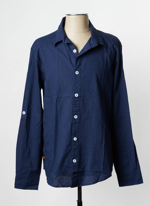 Chemise manches longues bleu marine DAYTONA pour homme