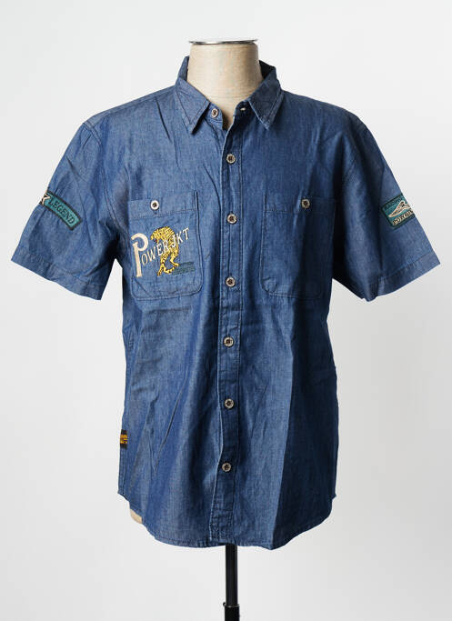 Chemise manches courtes bleu DAYTONA pour homme