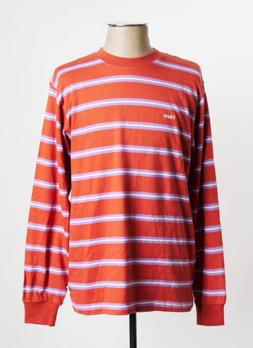 T-shirt orange OBEY pour homme
