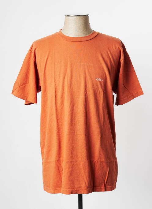 T-shirt orange OBEY pour homme