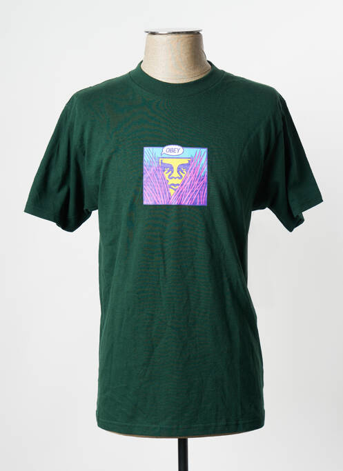 T-shirt vert OBEY pour homme