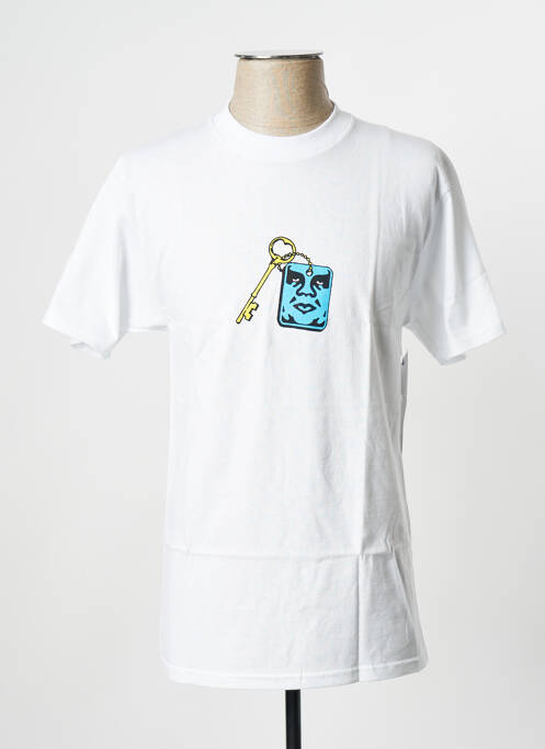 T-shirt blanc OBEY pour homme