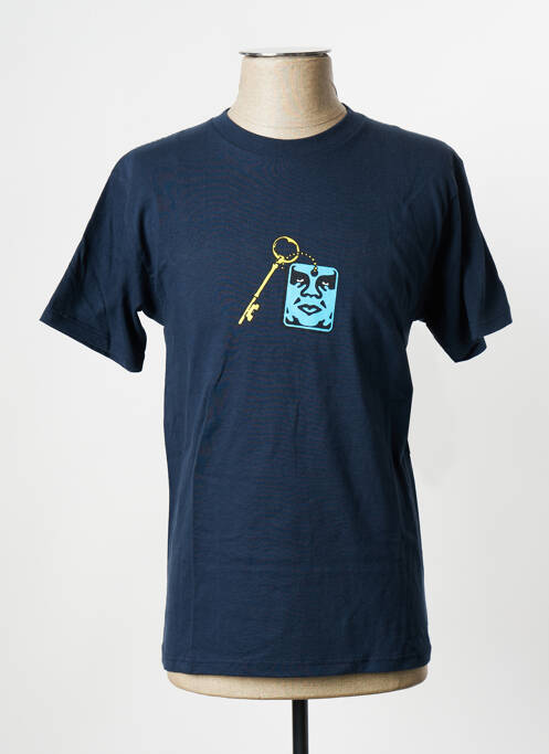 T-shirt bleu OBEY pour homme