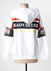 Sweat-shirt à capuche blanc ROSE GARDEN pour femme seconde vue