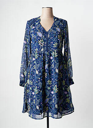 Robe courte manches longues manches longues bleu LA FIANCEE DU MEKONG femme