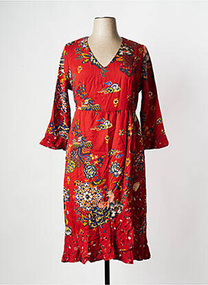 Robe mi-longue manches longues manches longues marron LA FIANCEE DU MEKONG femme