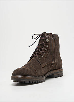 Bottines/boots fermeture zip et lacets bout rond marron BLACKSTONE homme