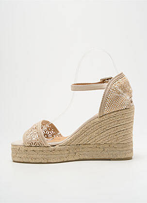 Sandales/nu pieds talon compensé talon compensé beige CASTANER femme