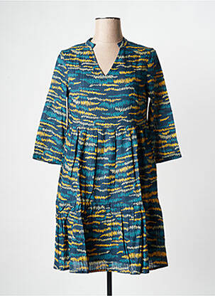 Robe courte manches longues manches longues bleu LA FIANCEE DU MEKONG femme