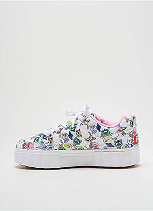 Baskets fermeture lacets bout rond blanc FILA fille
