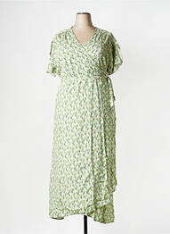 Robe longue manches courtes manches courtes vert LA FIANCEE DU MEKONG femme