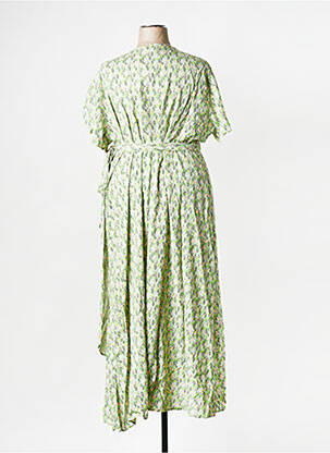 Robe longue manches courtes manches courtes vert LA FIANCEE DU MEKONG femme