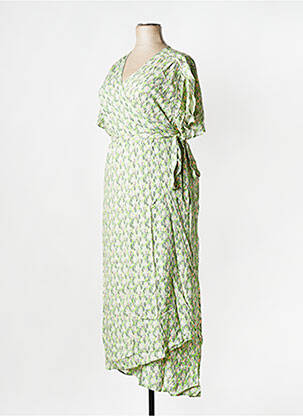 Robe longue manches courtes manches courtes vert LA FIANCEE DU MEKONG femme