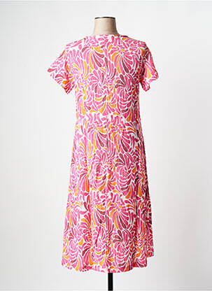Robe longue manches courtes manches courtes rose LA FIANCEE DU MEKONG femme