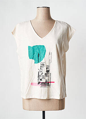 T-shirt manches courtes manches courtes beige LA FIANCEE DU MEKONG femme