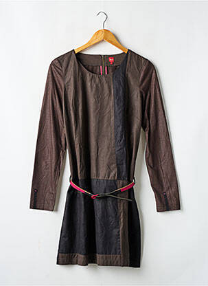 Robe courte marron glace CAPTAIN TORTUE pour femme