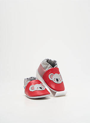 Chaussons/pantoufles fermeture elastique bout rond rouge ROBEEZ garçon