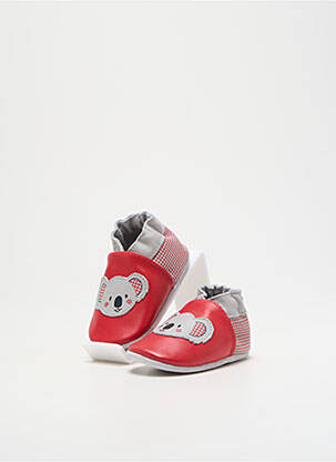 Chaussons/pantoufles fermeture elastique bout rond rouge ROBEEZ garçon