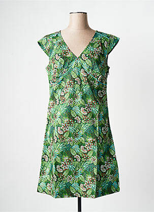 Robe courte manches courtes manches courtes vert LA FIANCEE DU MEKONG femme