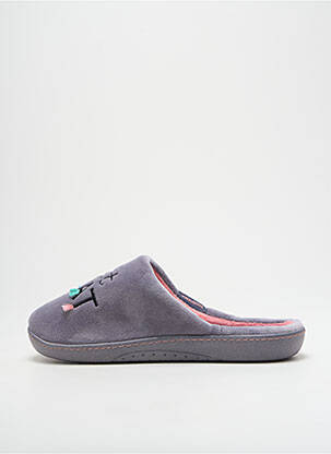 Chaussons/pantoufles gris ISOTONER femme