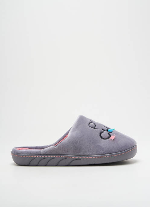 Chaussons/Pantoufles gris ISOTONER femme