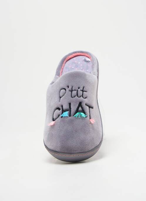 Chaussons/Pantoufles gris ISOTONER femme