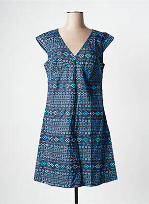 Robe courte manches courtes manches courtes bleu LA FIANCEE DU MEKONG femme